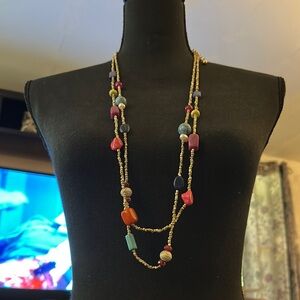 Chico's Gold and Pink Layered Necklace